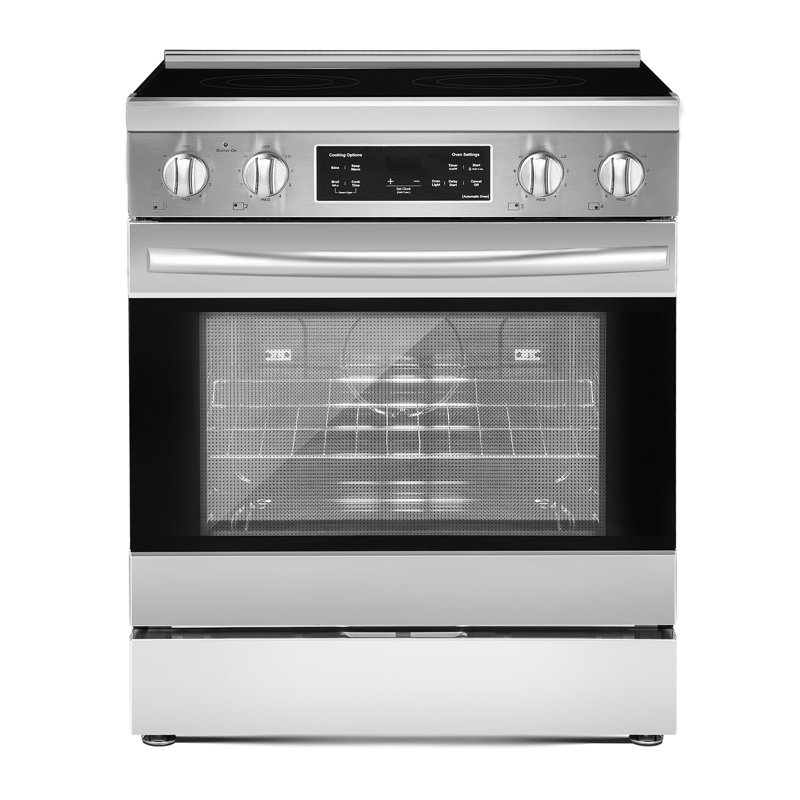 Four électrique 30 po 4,8 pieds Pi. 4 brûleurs de surface de cuisson en acier inoxydable, 4 brûleurs, 4,8 pieds cubes