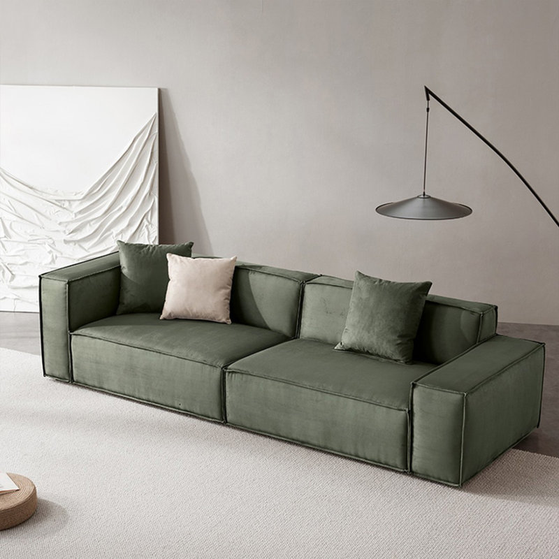 Coussin modulaire en polyester vert, H 27,56 po x l 110,24 po x P 39,37 po