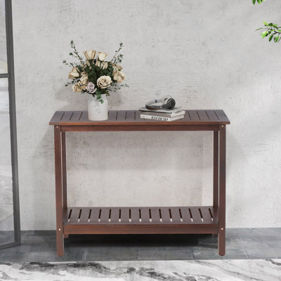 Console en bois d'acacia, vestibule de salon, meubles de patio intérieur / extérieur