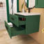 36 In. Wall Mount Single Bathroom Vanity Set With White Ceramic Basin And Two Drawer