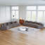 Canapé modulaire courbé en chenille avec 8 coussins, conception modulaire élégante et confortable pour les salons modernes