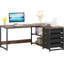 Bureau d'ordinateur en L 59 po avec tiroirs et tablettes de rangement (sans la chaise)