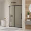 Porte de douche coulissante, l 44 "à 48" x H 72 "portes de douche avec verre trempé clair de 1/4 po (6mm) et facile à nettoyer, porte de douche en verre traité pour la salle de bain, noir mat-123612041