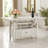Lea Counter Height Dining Table, Wine Racks, 72 Inch Antiqued White