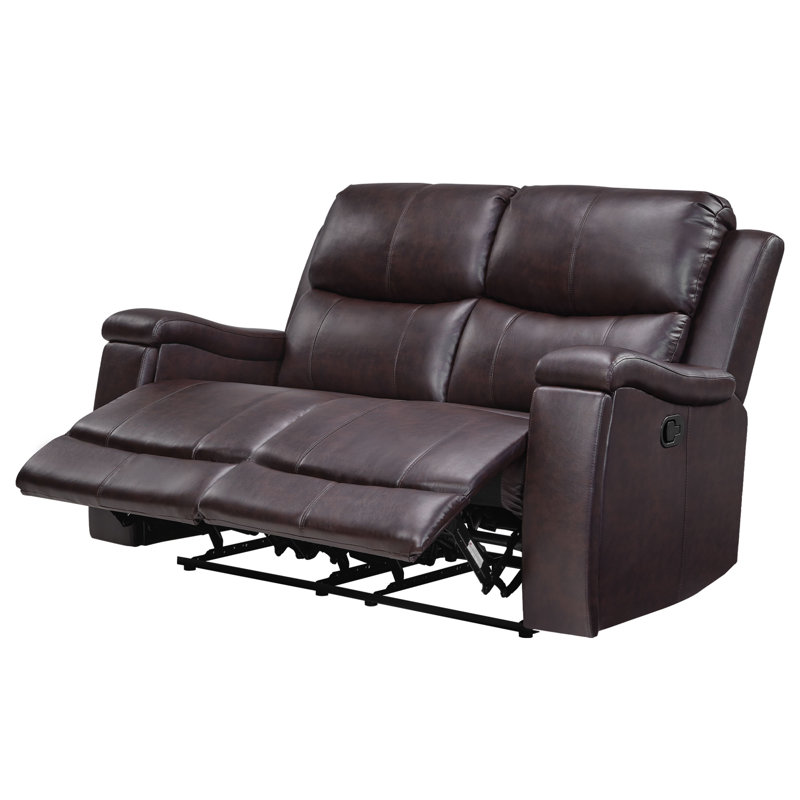 Causeuse inclinable manuelle en similicuir Westwick, Similicuir brun en microfibre
