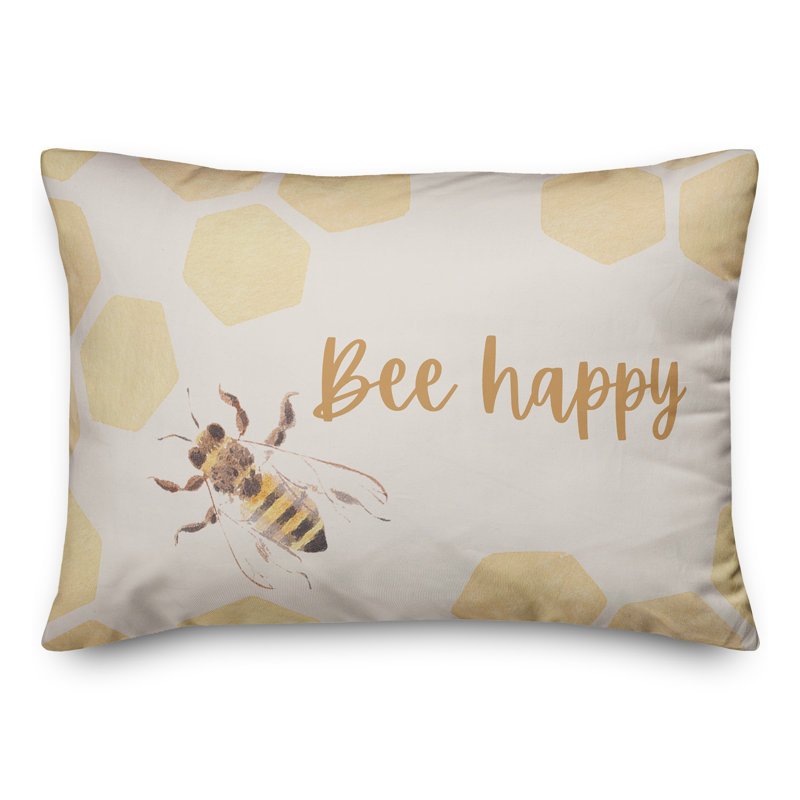  Housse de coussin rectangulaire et insert Bee Happy Watercolor Hive