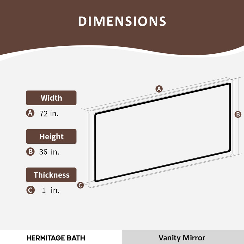 Currin 72 in. W x 36 in. H Rectangular Frameless LED Wall Bathroom Vanity Mirror, 36" x 72"