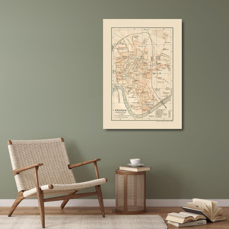 Art sur toile tendue par Tred Austin Design® Baedeker Gallery: Europe Krakow, Pologne, Baedeker, H 37 po x l 28 po