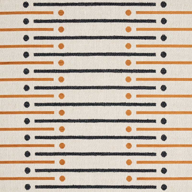 Serapo Rustic Weave Fabric, Carbon/Ochre