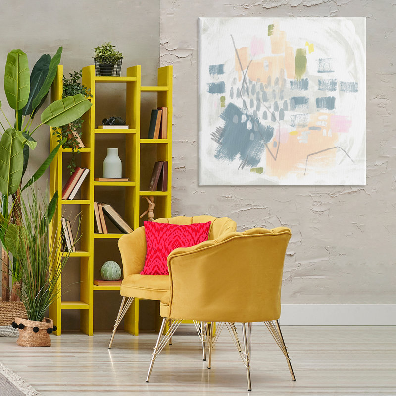 "Centric Pastel Motif Floater", art mural par June Erica Vess, H 36 po x l 36 po x P 1,5 po