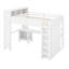 Grand lit mezzanine avec garde-robe et bureau-527911691