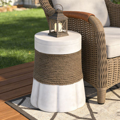 Outdoor Wood Grain Square MGO Side Table