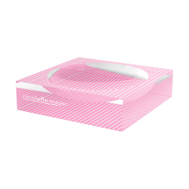 Gingham Acrylic Decorative Tray, 6"W x 6"D x 2"H