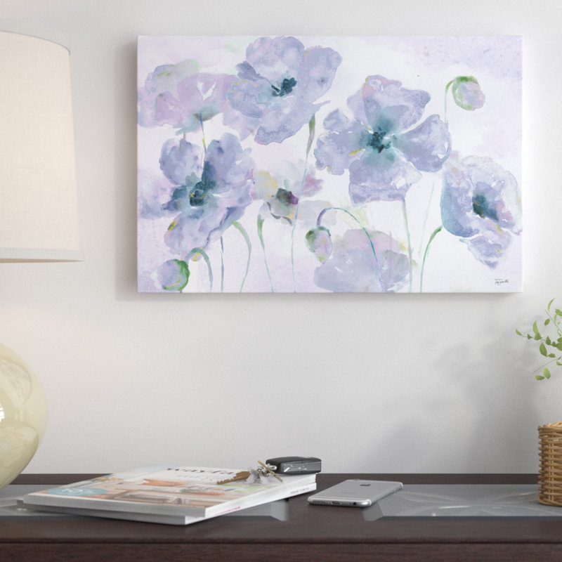 «Purple Poppies» par Tre Sorelle Studios - reproduction sur toile, H 28 po x l 42 po