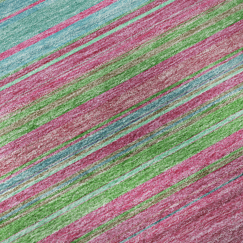 Tapis rosé de qualité supérieure lavable à la machine Prisco, Rectangle 10 pi x 14 pi