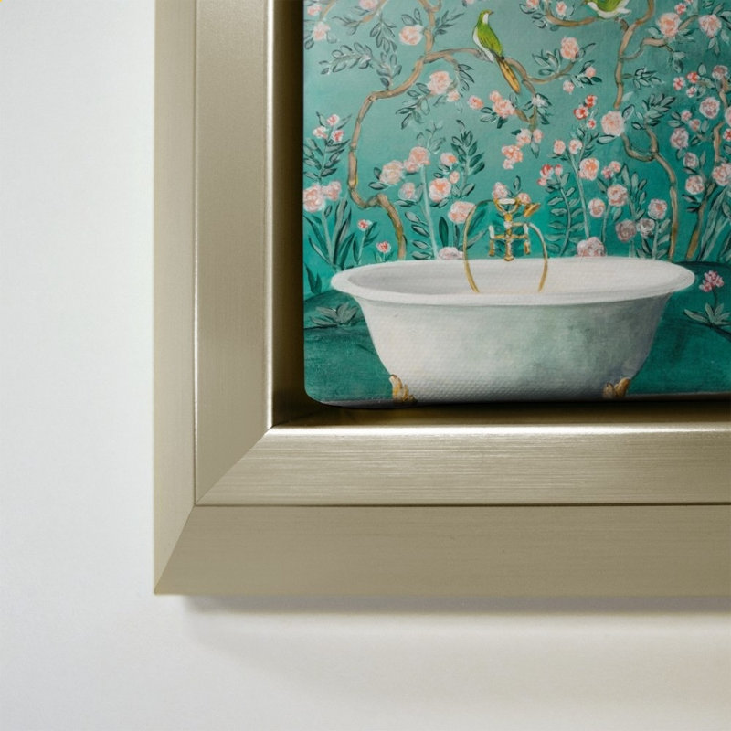«Chinoiserie Bath II» par Julia Purinton - Impression sur toile, H 34 po x l 34 po, Champagne