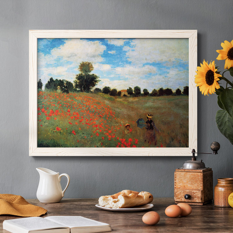 " Les Coqueliquots " Print, White, 18" H x 26" W x 1.5" D