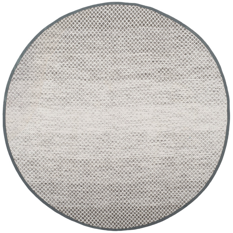 Amaya Hand Woven Cotton Geometric Rug, Round 4'