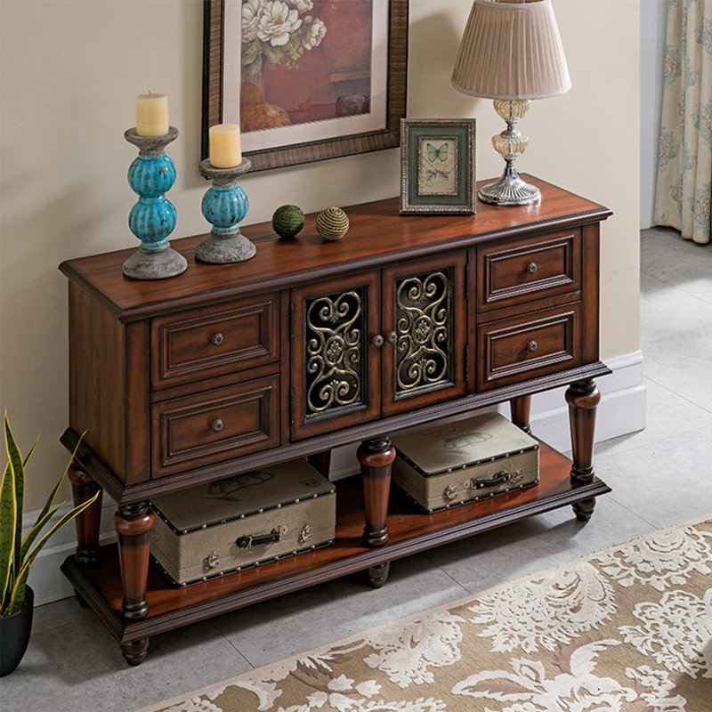 American Retro Multifunctional Console Table, Brown