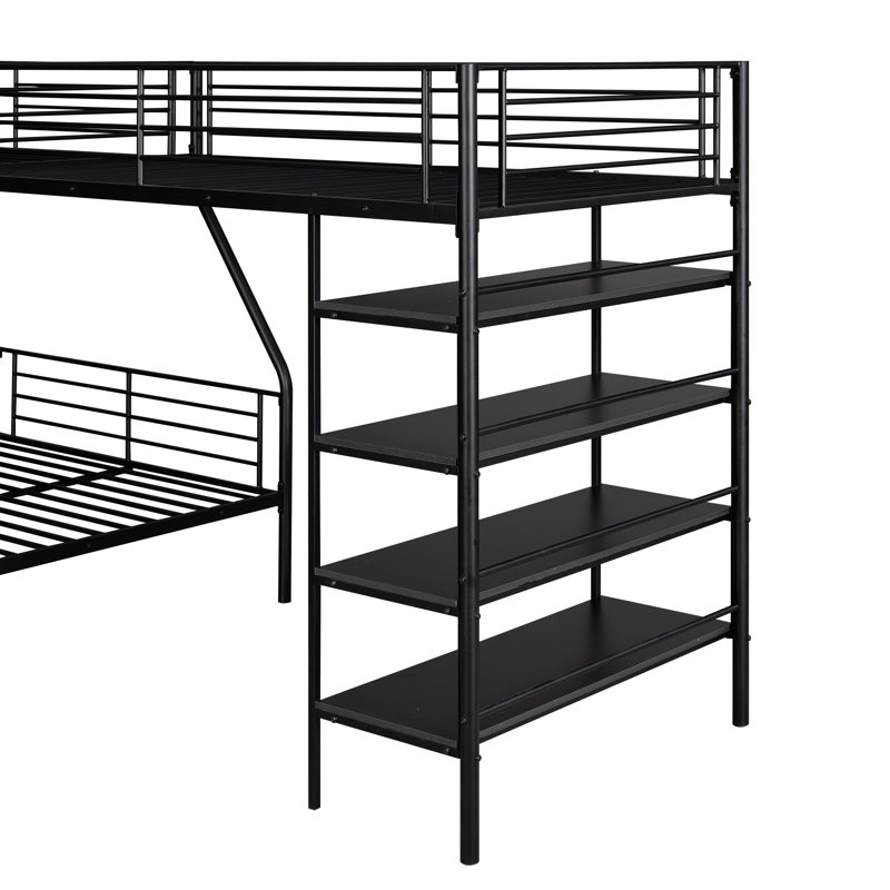 Sheyenne Kids Twin Over Full with Twin Loft L-Shape Bunk Bed