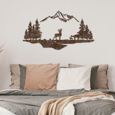 Hand-Painted Decorative Metal Wall Accessory, Antiquation Finish, 14.9 x 27.6 inches | Durable Metal Body, Thickness: 0.06 inches | Unique Art Piece for Home Decor, Adds Character to Any Space