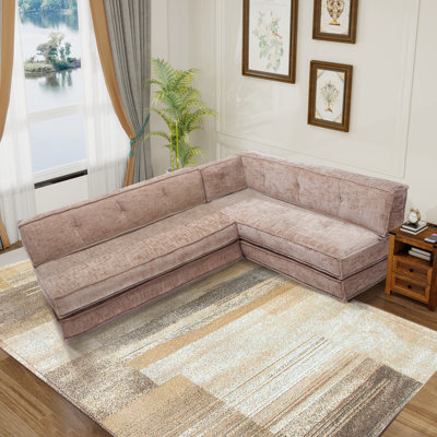 Boneless Chenille Convertible Folding Sleeper Sofa Bed Futon Couch Mattress Combo Set