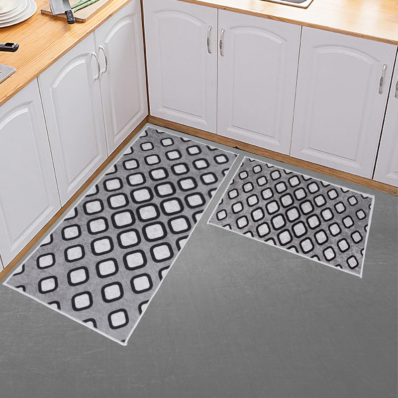 Tapis de cuisine antidérapant Jago, Empatia - gris