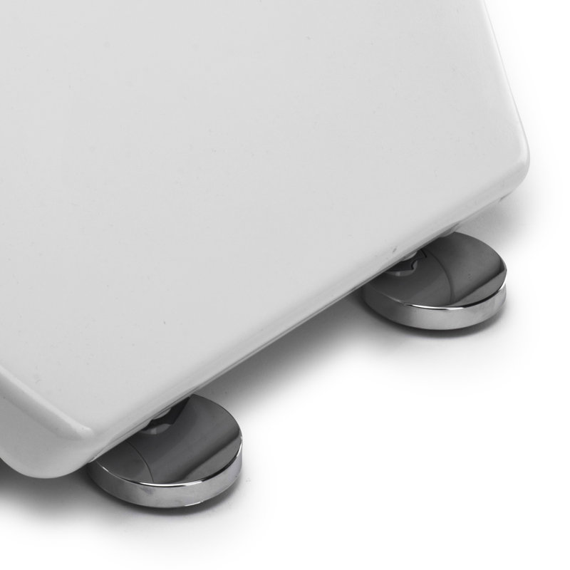 Croydex Constance Flexi-Fix White Soft Close Toilet Seat with Quick Release Button, Anti-Bacterial Treated Thermoset Plastic, Heavy Duty, Adjustable Stainless Steel Hinges Fits Most UK Toilet Bowls (Part Number: WL601722H)