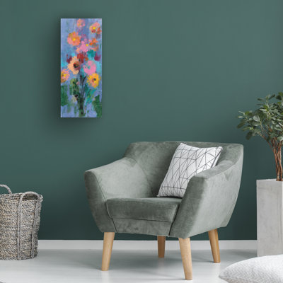 Art mural sur toile tendue - «May Floral I» par Silvia Vassileva pour décoration de salon, de chambre à coucher ou de bureau - 14 x 32