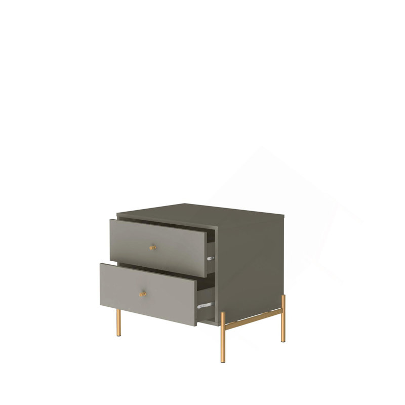 Table de chevet gris sauge, Gris