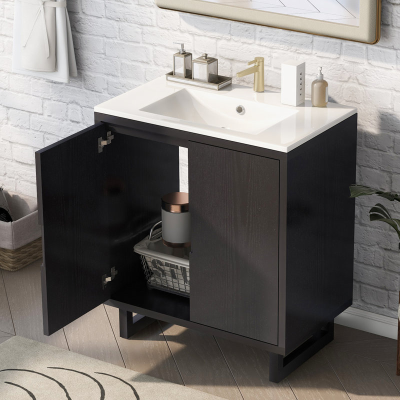 30" Single Bathroom Vanity Set, Black