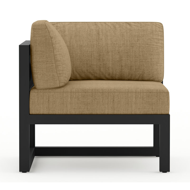 Avion Patio Chair with Sunbrella Cushions, Canvas Heather Beige Sunbrella® Canvas, Black