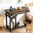 Side Table, End Table With Wheels And Charging Station
