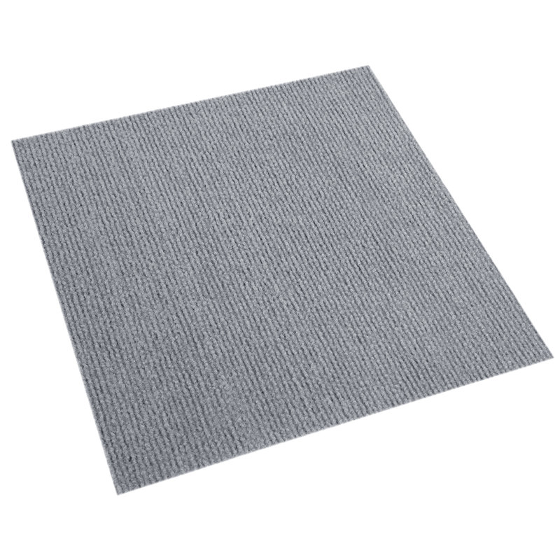 Carreau de tapis auto-adhésif 11,81 po x 11,81 po, gris