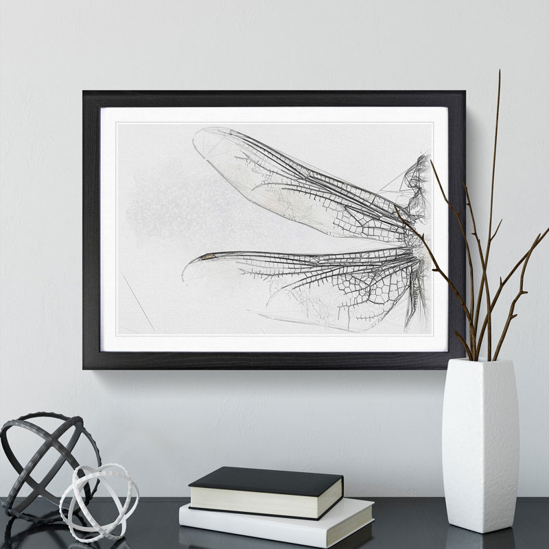 Dragonfly Vol.1 - Picture Frame Graphic Art, 65cm H x 90cm W x 2cm D, Black