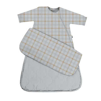 günamüna® Baby Bamboo Rayon with DIAPER-ZiPPER Long Sleeve Sleep Sack 2.5 TOG - Plaid - 3-9 Months