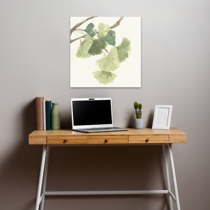Gingko Leaves I Light, art contemporain, H 18 po x l 18 po