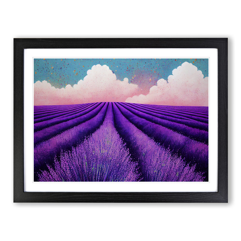 Head Turning Flower Field - Single Picture Frame Print, Black, 46cm H x 64cm W x 2cm D