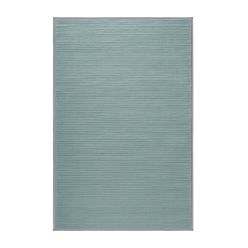 Tapis gris uni lavable à la machine, Rectangle 7 pi x 9 pi