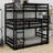 Triple-Decker Detachable Bunk Bed With Integrated Safety Ladders & Guardrails-1178644907