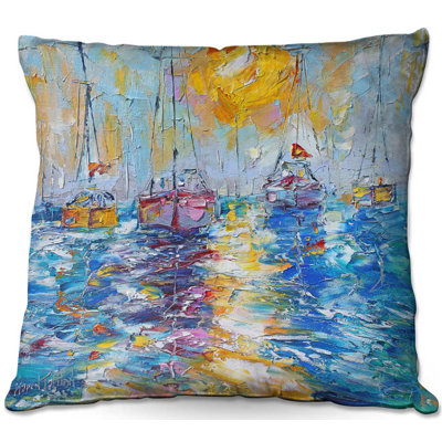  Couch Sailboats Anchored Throw Pillow