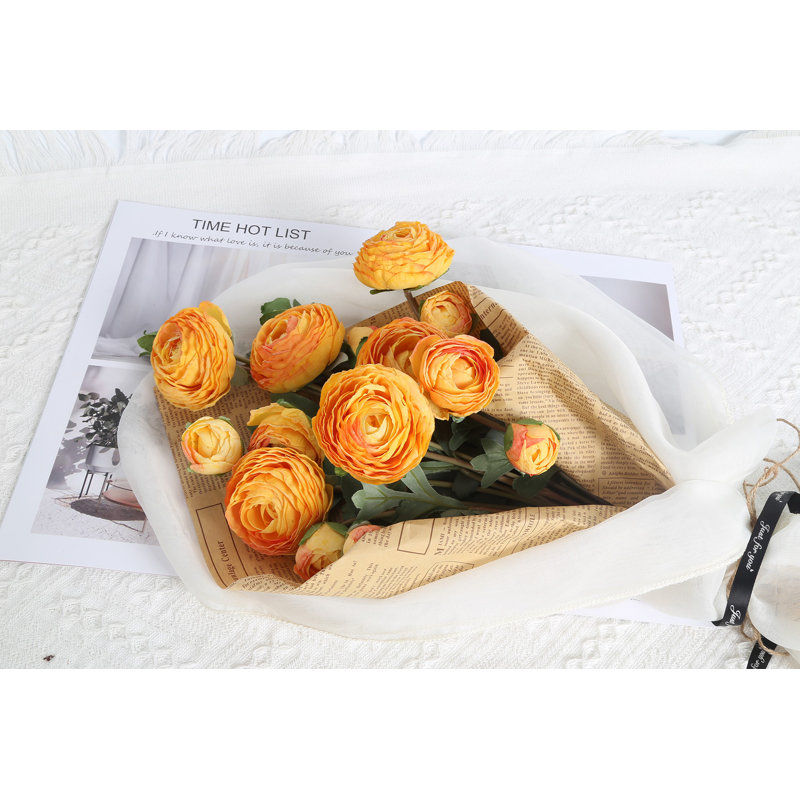 Arrangement floral de longues branches artificielles, Jaune