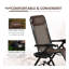 Chaises berçantes d'extérieur, chaise berçante inclinable et pliable inclinable avec oreiller, porte-gobelet et téléphone, conception combinée avec pieds pliants, brun-688815412