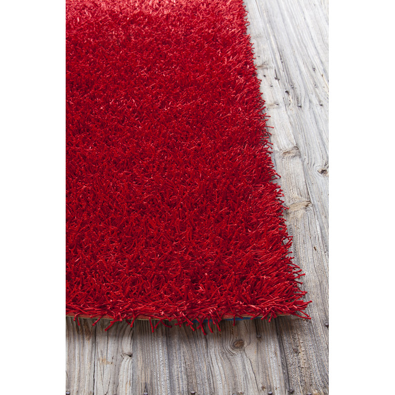 Zara Hand Loomed Modern Area Rug in Red, Rectangle 7'9" x 10'6"
