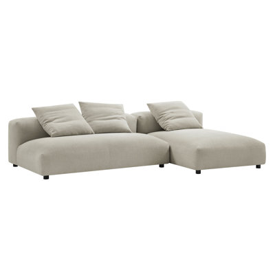 Solace 2-Piece Modular Upholstered Sectional Sofa With Chaise