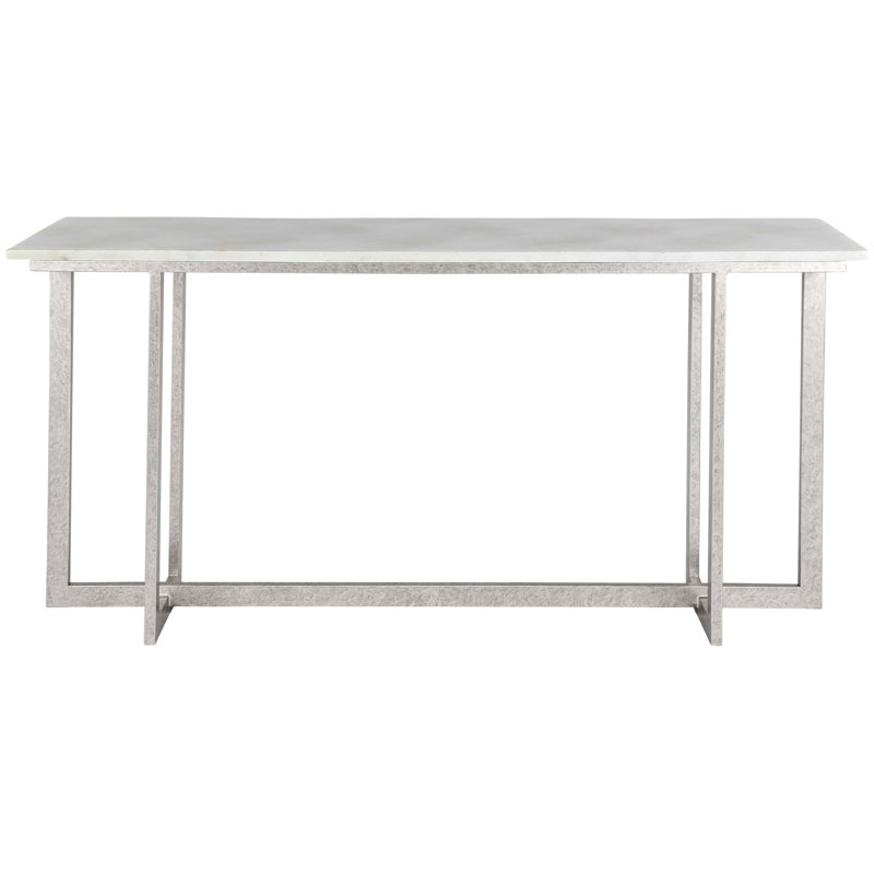Chicago 72" Console Table, Carrera Marble, Royal Silver