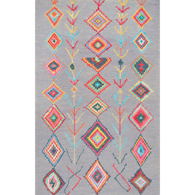 Tapis gris touffeté à la main Aliecia