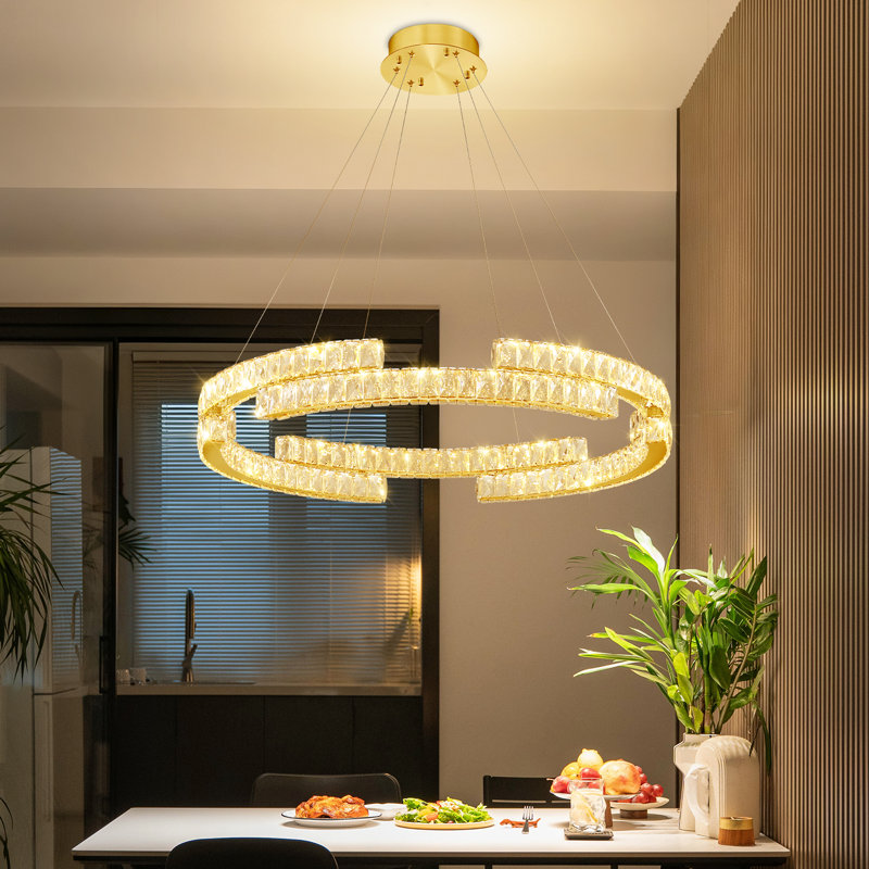 Lustre annulaire à DEL moderne à intensité variable