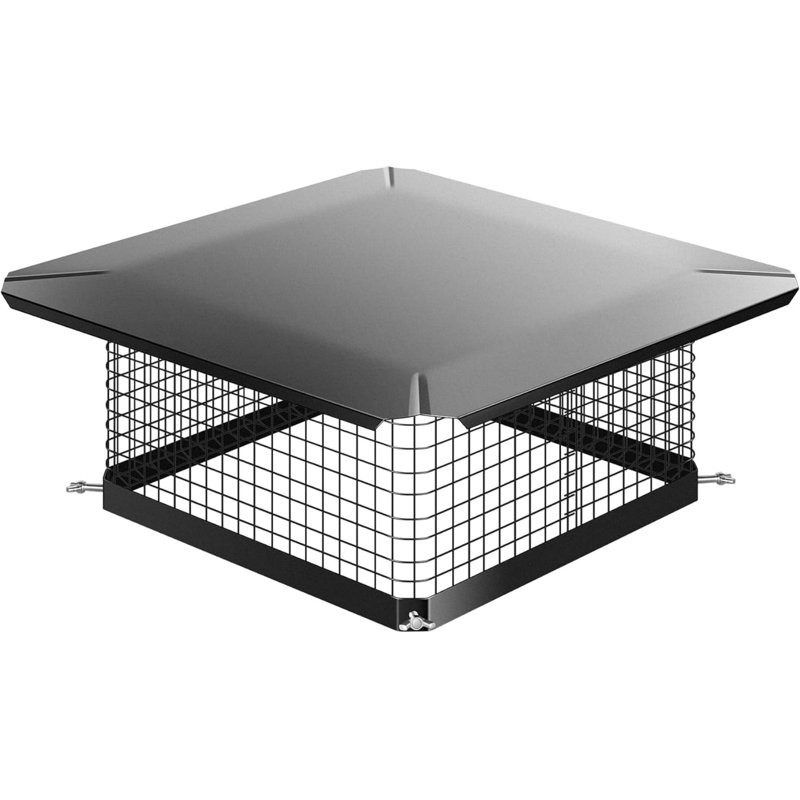 Chapeau de cheminée carré en acier galvanisé, H 7 po x l 17,3 po x P 17,3 po