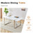 Modern 71" Rectangular Dining Table with Geometric Metal Base and Thick Synthetic Wood Top  Description